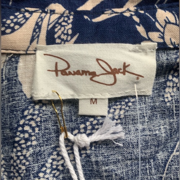 NWT PANAMA JACK Long Sleeve Palm Leaf Tropical Crop Top Linen Blend Size Medium - Picture 4 of 13